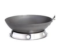 Wok Chinois Ø 30 Cm Avec Poignée en Bois Et Anneau en Acier Inoxydable