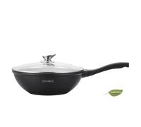 Wok de revêtement en marbre avec couvercle en verre 32cm