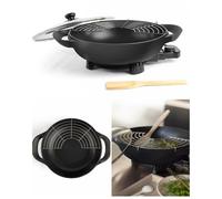 Wok Électrique Noir 1500w Revêtement Antiadhésif Contenance 4 L 33,5 Cm