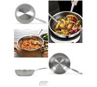 Wok En Acier Inoxydable 28 Cm - Durable Dans Le Temps