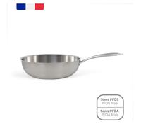 Wok en acier inoxydable - LIVOO - MEP162 - Ø 28 cm - Acier inoxydable - Tous feux dont induction et four - Made in France