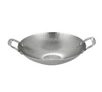 Wok en acier inoxydable, mini wok à double manche à double manche, fond rond antiadhésif, induction épaisse pour sauter, soupes et acier sans pâtisserie