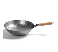 Wok en fer fait à la main - Utilisation générale pour cuisinière à gaz et à induction - Poêle en fonte - Ustensiles de cuisine (couleur : couvercle 34 cm)