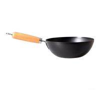 Wok en fer forgé non revêtu de 20 cm avec influence de cuisson japonaise pour un usage individuel compatible avec les plaques à induction et les types de plaques multiples (A-20 cm)