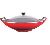 Wok En Fonte Émaillée Avec Couvercle En Verre, 36 Cm, 4,5 L, Cerise, 25304360600460