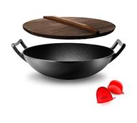 Wok en Fonte Pré-assaisonnée - - Noir