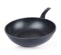 Wok en granit antiadhésif - ORION - 30 cm - Tous feux dont induction - Lave-vaisselle - Noir - Poignée confortable
