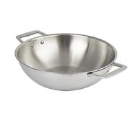 Wok en inox à 2 anses fixes 34cm Cristel