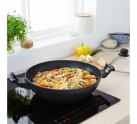 Wok ESSENTIELB Aluminium forgé Noir diam32cm