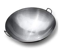 Wok, grand wok spécial de chef d'hôtel, grande casserole en fer binaural, poêle à frire vintage en fer cuit, ustensiles de cuisine, utilisés dans les hôtels, les cuisinières à gaz