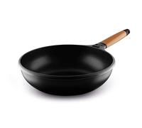 Wok Induction 28 cm à Manche en Bois de Cèdre