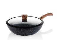 Westinghouse wok induction - 30cm poele wok anti adhésif - couvercle en verre - edition spéciale brun G
