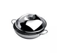 Wok Inox Trilamine CRISTEL D34 cm + Couvercle Grille et Spatule SC