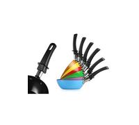 AudioSonic Set wok et grill multifonction 6 pers poêles colorées antiadhésif et moules à pancakes