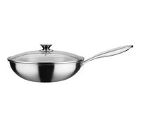 Wok Professionnel - Gsw - 32 Cm - Induction - Acier Inoxydable Massif Gris