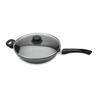 Wok revêtement Dur comme la pierre 28 cm et couvercle en verre Mathon