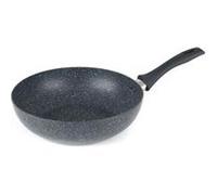 Russell Hobbs RH00851EU 28cm Wok Antiadhésive, Sauteuse en Aluminium Pressé Avec Couvercle en Verre trempé, Facile à nettoyer, Poêle à frire, Saine Cuisiner avec Moins d'Huile, Poignée Bakélite