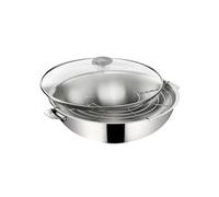 Wok Salvaspazio+ avec son couvercle 30 cm en inox - - Argent / Métallique - Acier Inoxydable (inox)