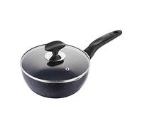 Wok Saute Pan Wok, Wok Antiadhésif en Alliage D'aluminium avec Couvercle Et Woks, Pot De Soupe Wok À Induction À Induction avec Couvercle, Cuiseur Wok Spécial, Pot À Lait-Black||20cm