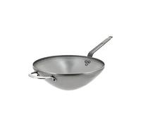 De Buyer - Wok à queue en tôle d'acier MINERAL B et anse face à queue - 40 cm - Fabriqué en France, Sans PFAS, Anti Adhérence Naturelle, Finition à la Cire d'Abeille, Tous Feux + Flash Four