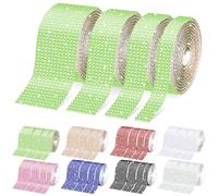 Wokape 4 rouleaux de ruban autocollant à cristaux et strass - Kit de ruban bling diamant pour bricolage, décoration de mariage, décoration de voiture et téléphone (vert)