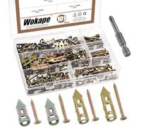 Wokape Lot de 100 chevilles auto-foreuses - 4 tailles différentes - Vis à expansion en acier au carbone galvanisé - Chevilles auto-foreuses pour cloison sèche - Pas de perçage nécessaire - Coloré