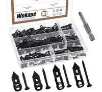 Wokape Lot de 100 chevilles autoperceuses - 4 tailles différentes - Vis à expansion galvanisées noires - En acier au carbone - Autoforeuses - Pour cloisons sèches - Pas de perçage nécessaire