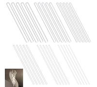 Wokape Lot de 30 tiges rondes en acrylique transparent de 30,5 cm, 6 tailles de chevilles en plastique transparent pour loisirs créatifs - 3/4/5/6/8/10 mm de diamètre