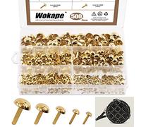 Wokape Lot de 500 attaches parisiennes rondes en forme de tête de champignon Doré 5 tailles