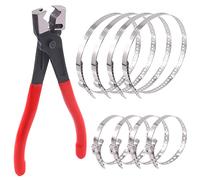 Wokape Lot de 9 pinces de serrage pour tuyau avec kit de serrage CV, petit et grand, en acier inoxydable, arbre d'entraînement réglable, collier de serrage ClicR, outils de réparation automobile