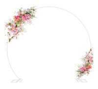 Wokceer Arche de Mariage Ronde 2,4 m - Support de Ballons Blanc pour Cérémonie, Fête d'anniversaire, Saint-Valentin - Décoration