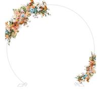 Wokceer Arche de Mariage Ronde de 2,9 m - Arches de Mariage pour cérémonie - Arche de Ballons - Cadre pour Anniversaire, fête d'anniversaire, Saint-Valentin, fête - Blanc
