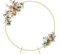 Wokceer Support rond de 2,3 m pour arche de ballons, support de toile de fond doré pour mariage, fête d'anniversaire, fête prénuptiale, anniversaire, événement, décoration de cérémonie