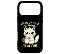 Woke Up This Morning Feline Fine Motif Chat Amusant Café Coque pour iPhone 17 Pro Max