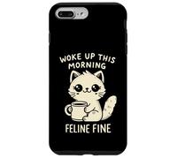 Woke Up This Morning Feline Fine Motif Chat Amusant Café Coque pour iPhone 7 Plus/8 Plus