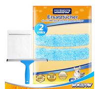 WOKEEPOW Lot de 2 housses en microfibre pour raclette de fenêtre MR.SIGA, 2 longueurs pour tous les essuie-vitres de 35 cm, nettoyage efficace, chiffons de rechange réutilisables pour lave-vitres