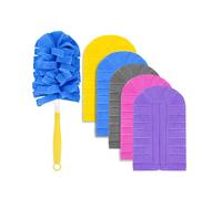 WOKEEPOW Lot de 5 Recharges Réutilisables pour Swiffer Duster Kit, avec 1 Poignée, Microfibre pour Swiffer Plumeau Poussière, Nettoyage Efficace pour Cheveux, Poussière