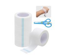 WOKICOR 4 Rouleaux Sparadrap Médical Micropore Auto-Adhésif 2,5cm x 9,14m, Bande Hypoallergénique Respirante, Sparadrap chirurgical microporeux, ruban médical de premiers secours pour soins et sport