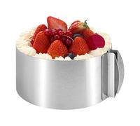WOKICOR Cercle à tarte réglable de 16 à 30 cm, hauteur du cercle à gâteau de 8,5 cm, en acier inoxydable, forme stable, cadre de cuisson stable pour la préparation sans effort de gâteaux, tartes à