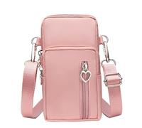 WOKICOR Sac à bandoulière pour téléphone portable pour femme - Avec porte-monnaie en nylon - Petit sac à bandoulière avec entrée pour écouteurs - Bandoulière réglable - Mini sac à bandoulière, Noir ,