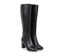 WOkismD 8CM / 3.14IN Talon Épais Talon Haut Mode Polyvalent Bottes Confortables Chaussures pour Femmes Bottes Hautes,Noir,34 EU