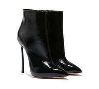 WOkismD Bottines pour Femmes à Bout Pointu, Talons de 12 cm, Bottines à Fermeture éclair latérale, élégantes et Confortables,Noir,39 EU