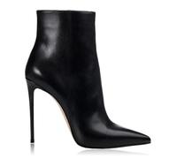 WOkismD Bottines pour Femmes de 12 cm/4,7 po à Bout Pointu, Talon Stiletto, Fermeture éclair sur Le côté, Chaussures Montantes,Noir,34 EU