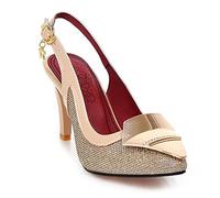WOkismD Femmes Slingback Talons Escarpins Paillettes Fermé Bout Pointu Slip-on Chaton Talons Sandales Parti Robe De Bal Pompe Chaussures avec Garniture en Métal,d'or,38