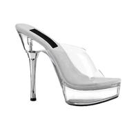 WOkismD Femmes Stiletto Haute Plate-Forme Talon Peep Bout Ouvert Sandales Mules Chaussures Slip-on Prom Robe De Soirée Été 5,5 en