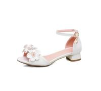 WOkismD Sandales à Talons épais fermées pour Femmes,Blanc,37 EU