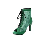 WOkismD Sandales gladiateurs Classiques pour Femmes 8,5 cm, Bottines d'été, Sandales en Mesh Respirantes,Vert,44 EU