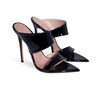 WOkismD Talons aiguilles à enfiler dos nu pour femme 12 cm, Noir , 38 EU