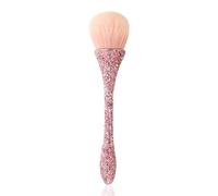 WOKOTO 1 pinceau à poussière rose brillant pour nail art en acrylique - Pinceaux de retrait de poudre pour ongles en acrylique - Pinceaux de maquillage - Outils de nettoyage pour fond de teint liquide