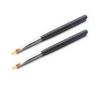 Wokoto Lot de 2 pinceaux à ongles avec manche en bois et gel UV Noir